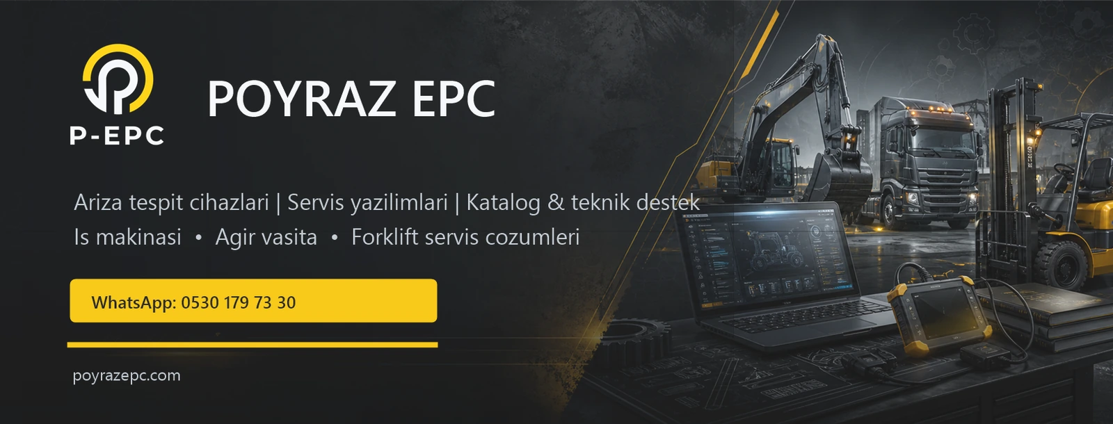 POYRAZ EPC iş makinası, ağır vasıta, forklift ve diagnostik çözüm genel tanıtım görseli
