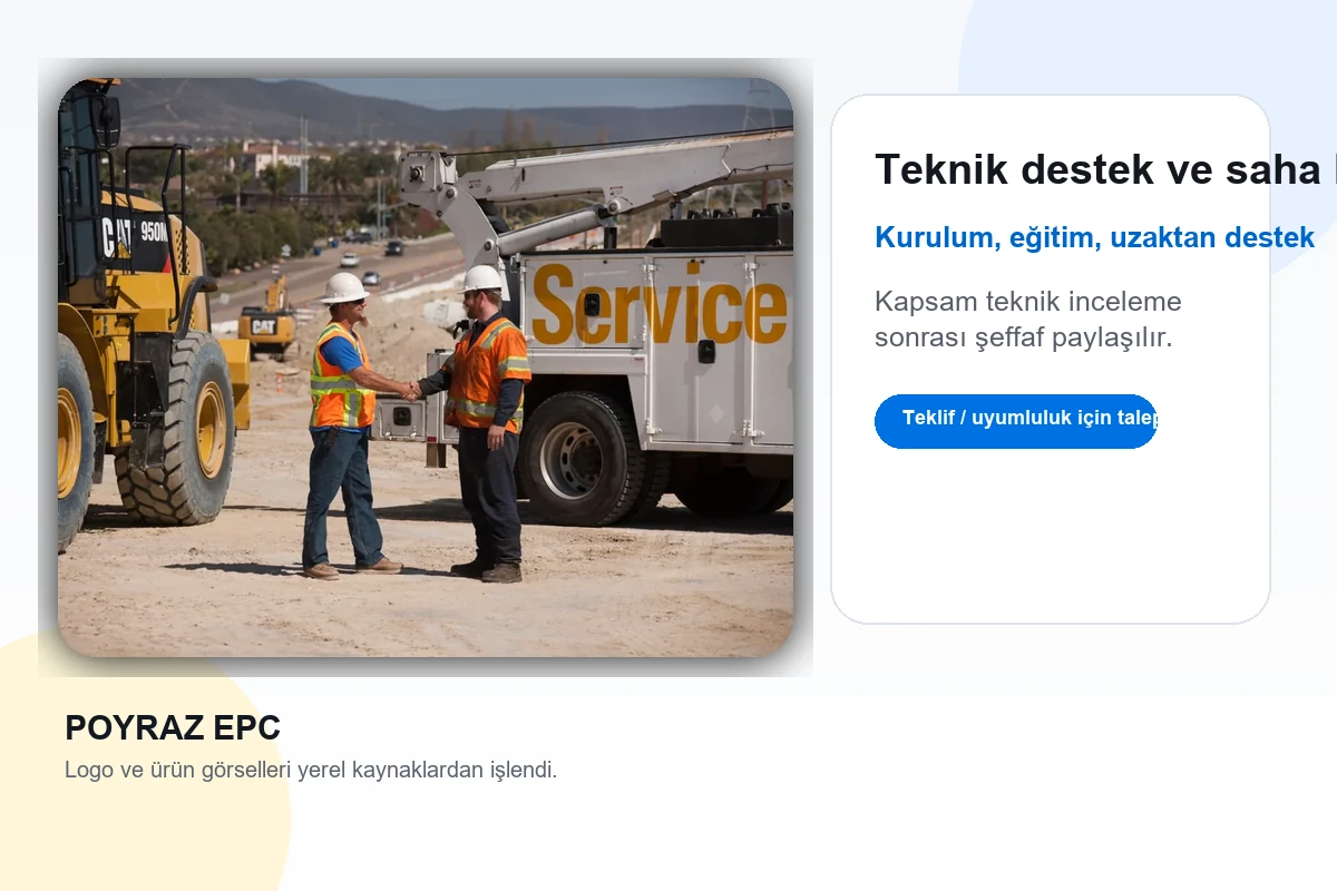 Teknik destek ve saha servis kullanım detayı